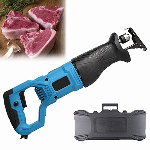 DBMGBd Butchers Saw for Bones, Multifunctional Sabre Saw for Frozen Meat Joints, Professional Handheld Electric Reciprocating Saw for Home Commercial, Easy to Clean, 900W/1300W(Color:Blue,Size:900W)