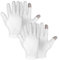 WLLHYF 2 Paires de Gants Hydratants, Gants en Coton Blanc à écran Tactile à 360° pour Femmes Hommes Nuit au Coucher Lotion de Nuit Mains Sèches Spa Traitement Cosmétique Gants Hydratants