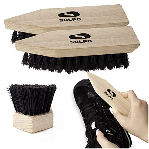 SULPO Schmutzbürste - Schuh Reinigung - Schuhbürste Leder bürste Trekking - Scheuerbürste - Schuhputzbürste 2 Stück