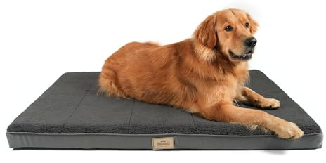 Doghouse Premium Hundebett Grosse Hunde 120x75x9cm Hundematte Waschbar, Hundekissen flauschig, Hundematratze für Grosse Hunde XL in Anthrazit ergonomisch