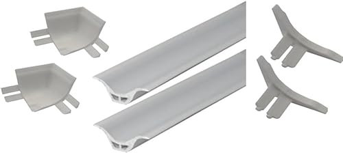 Service Solutions Kit 5 metri profilo pvc raccordo igienico bianco con alette in silicone mt. 5.00 (2 stecche da 2,50 mt + 2 angoli interni + 2 tappi di chiusura) per vasca o doccia o cucina