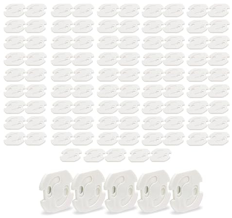 BIGtec Steckdosen Kindersicherung 100 Stück Steckdosenschutz Kinder Steckdosensicherung Steckdosenleisten Baby Kleinkind Sicherung Schutz mit Drehmechanik