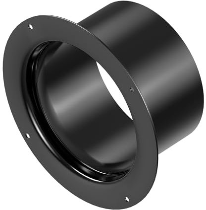 HG Power 125mm Bride Connecteur Raccord de Canal Bride Murale en Plastique Raccord Droit pour Systèmes de Ventilation Raccord de Conduite d'Air, Noir