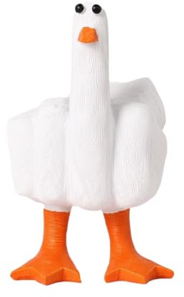 Fenglin-joy Estatua Pato Dedo Medio,Figuras de Resina de Pato de Dedo Medio Gnomos Creativos de Pato Pequeño Divertida Estatua de Pato de Dedo Medio para el Hogar,Oficina,Escritorio