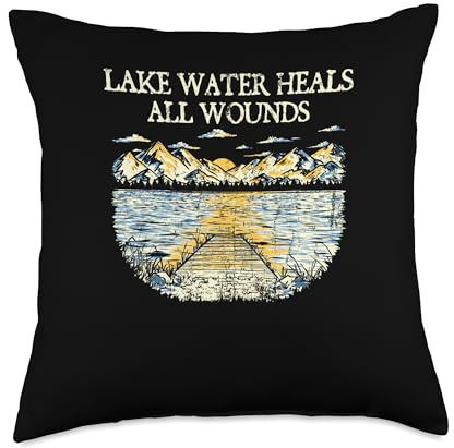 Lake Water Heals All Wounds Summer Lakes Tropical Lagoon Throw Pillow