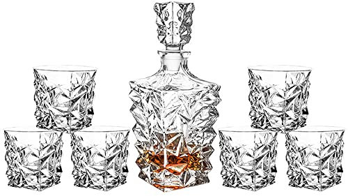 QTANZIQI Verres à Whisky en Cristal, Ensemble de 6 Verres à l'ancienne, pour Boire du Bourbon, du Whisky, des Cocktails, du Cognac, Cadeau pour Petit ami (Type 6)