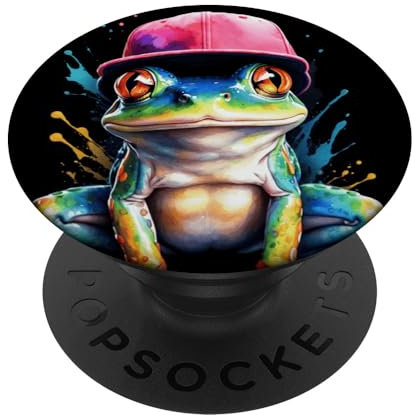 Frosch Snapback Cap Bunt Lustig Tier Aufdruck Design Print PopSockets mit austauschbarem PopGrip