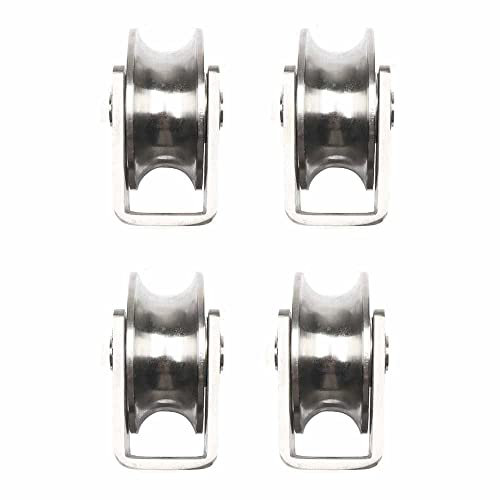 Robuste 7,6 cm V-Nut-Riemenscheibe, leise, 4 Stück, korrosionsbeständig, Edelstahl, U-Typ, 25 mm Größe