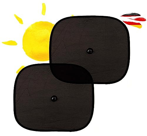 Sonnenschutz Auto Baby, 2er Set Sonnenschutz Auto Seitenscheibe mit UV Schutz UPF für Kinder, Mit Saugnapf, Fensterschutz Verdunkelung, Faltbarer Sonnenblende für PKW Fenster, Fahrzeug, Protection