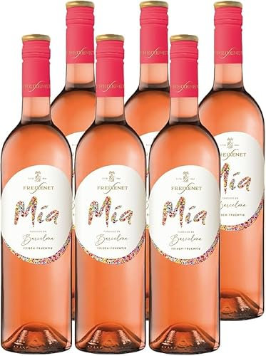 Freixenet Mia Rosado Roséwein halbtrocken (6 x 0,75 l) – Spanischer Sommerwein mit Aromen von Erdbeere & Himbeere – Fruchtig-frisch & lebendig – Ideal als Aperitif oder auf Eis serviert