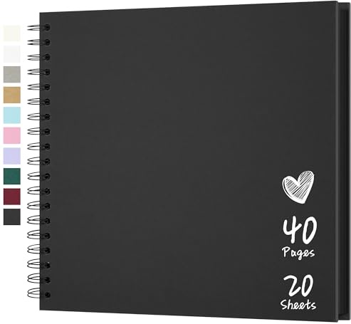 Fotoalbum Scrapbook,25x25 cm,40 Seiten,Schwarz