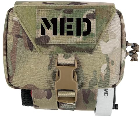 PETAC GEAR Borsa medica tattica strappabile per primo soccorso IFAK Pouch Molle & Belt Borsa orizzontale di sopravvivenza di emergenza all'aperto …