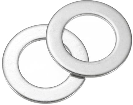 sourcing map Lot de 60 rondelles plates M12 en acier inoxydable 304 - 12 mm x 20 mm x 1 mm d'épaisseur - Pour vis, boulons, robinets de jardin, rondelles de plomberie, réparation - Argenté