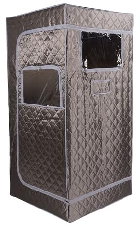 Caja de Sauna de Quemaduras Secas con Espaciosa Sala, Carpa Sauna Portátil, Silla Plegable, Control Remoto para Uso en el Hogar, Sala Hermética (EU Enchufe 220V)
