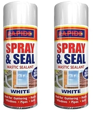 Neel Saanjh White Mastic Sealant S-p-r-a-y, Instant Waterproof Leak Fix for Roofs, Gutters, Pipes, Windows & Soil, Flexible Sealant for Cracks & Leaks, Easy & Seal Application. (2 Pcs, 300ml)