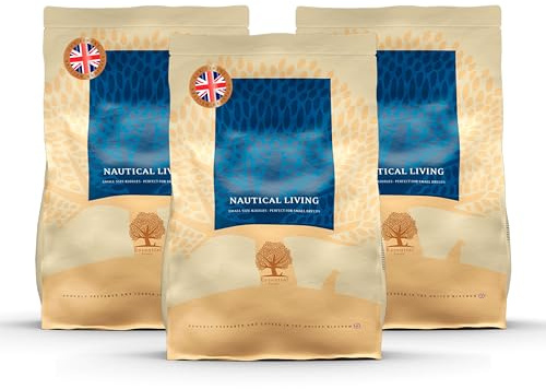 Essential Nautical Living 3X 2,5 kg | Lachs, Forelle & Kabeljau | Getreidefrei Hundefutter für kleine Hunde | hoher Fischanteil mit natürlichem Gehalt an Omega-3-Fettsäuren | nach dem BOF-Prinzip