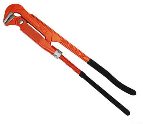 Clé à pipe robuste réglable à 90 degrés avec double poignée pour pince de plomberie en acier forgé pour espaces restreints et écrous hexagonaux, rouge (2,5 cm/32 cm) (5,1 cm)