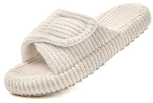 Coswind Zapatillas Casa Mujer Casual Cómodas Espuma de Memoria Pantuflas Moda Retro Antideslizantes Slippers para Interiores y Exteriores Beige 41-42