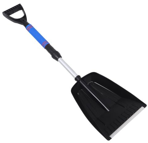 HOMSFOU Pelle à Neige Pliable pour Voiture avec Manche Télescopique Extensible, Structure Rabattable en Alliage Abs et Eva, Outil Multifonction pour Déneigement Rapide en Hiver