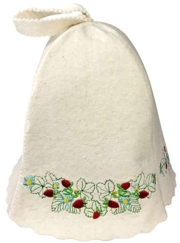 GMMH® Saunahut aus Wollfilz, Saunamütze für Damen, Blumen Muster und Design, Filz Kopfschutz Saunakappe Filzkappe Mütze Filzhut Hut Kappe für Sauna, Banya, Finnische Sauna