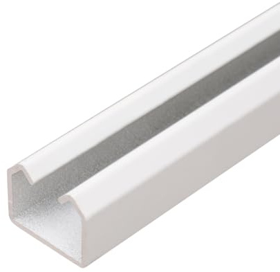 LYSEL® Vorhangschiene Laufschiene Schiebetürbeschlag Aluminium weiß 25x19 mm Länge 2m Schiebetor Schiebetür Hallentür