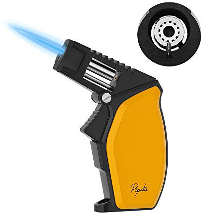 PIPITA Torcia Antivento Accendino, Singolo jet Fiamma cucina Accendino, regolabile ricaricabile butano gas Accendino, per cucinare barbecue Brulee e molto altro ancora