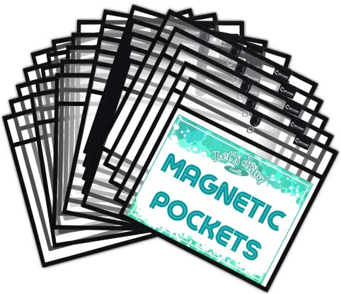 Two Point Magnetische trocken abwischbare Taschen (30er-Pack) - Plastikhüllen | Lehrbedarf | Trocken abwischbare Blätter | Trocken abwischbare Ärmel