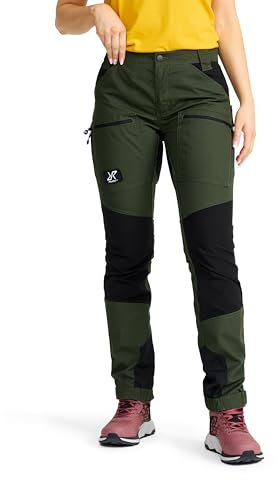 RevolutionRace Damen Nordwand Pro Pants, Hose zum Wandern und für viele Outdoor-Aktivitäten, Forest Green, M