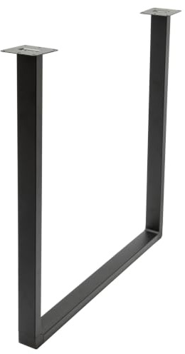 WAGNER Möbelbein/Tischbein/Möbelfuß Design-U-Rahmen - Ø 50 x 720 x 700 mm, 2 Anschraubplatten 90 x 90 mm, QuickClick Aufnahme, Industriestahl schwarz - 12501301