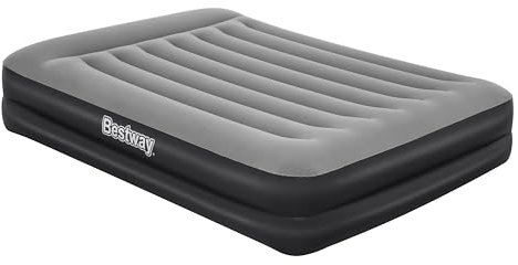 Bestway Airbed Tritech Bicolor Black/Grey Double Plus Flocked, 203X152X46 cm, Integrated Electric Pump and Bag, Queen