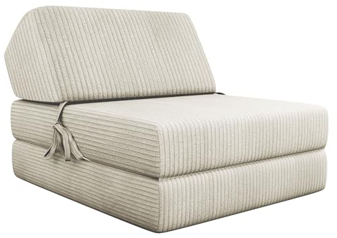 Mirjan24 Sofa Kevin Cord mit Schlaffunktion, Schlafsofa, Bettsessel, Klappmatratze, Faltmatratze, Gästebett, Schlafcouch, Kinderzimmer (Poso 100)