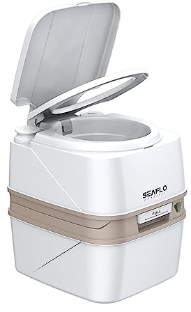 Seaflo LIGHTEU 18L 4,75 Gallonen Multifunktionale tragbare Injektionstoilette für Wohnmobile, Camping, Outdoor, Wohnwagen