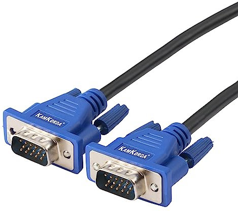 KamKorda 1.8m VGA to VGA Cable, Full HD Video Transmission, Monitor to Projector