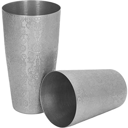 QANYEGN Engraved Design Cocktail Shaker, Stainless Steel Bartender Boston Shaker Set, Bar Accessories for Mixology