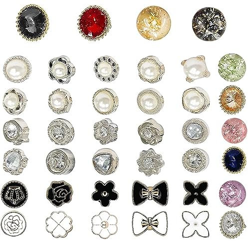 JOCXZI 40 Pièces Broche de Chemise -Boutons de Broche de Chemise, Broche De Sécurité, Empêcher Exposition Accidentelle Boutons Broche Broches, pour Vêtements Cardigan