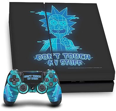 Head Case Designs Offizielle Rick and Morty Fass Meine Sachen Nicht An Grafiken Vinyl Haut Gaming Aufkleber Abziehbild kompatibel mit Sony PlayStation 4 PS4 Console and DualShock 4 Controller Bundle