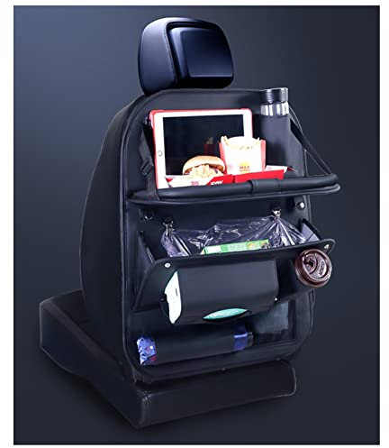 Auto-Rücksitz-Organizer, mit Faltbarer Tischablage, Rücksitz-Tablet-iPad-Halter mit Taschentuch-Aufbewahrungstasche, Autotaschen für Kinder, Reisezubehörtasche (Größe: D) (A)