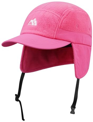 CLAPE Winter Basecap mit Ohrenklappen Warme 5 Panel Cap Fliegermütze | Winddicht,Verstellbar Winter Baseball Cap mit Kinnriemen für Herren,Damen,Outdoor,Reisen,Alltag,Ski,Cycling