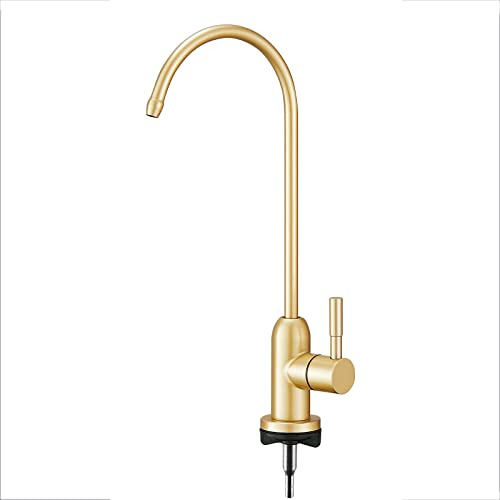 SFJSFIMQ Robinet de filtre à eau robinet de cuisine en acier inoxydable doré filtre d'évier robinet d'eau