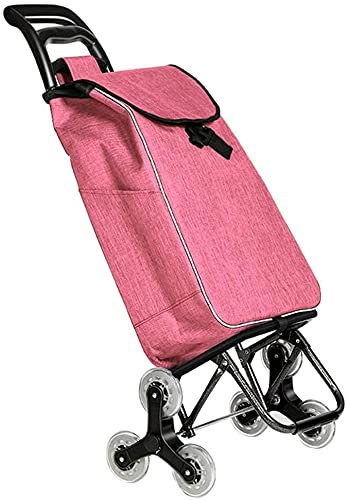 TETEOLALA Einkaufswagen, zusammenklappbarer Einkaufstrolley, Treppensteig-Einkaufswagen mit 6 Rädern, Einkaufswagen für wasserdichte, abnehmbare Markt-Aufbewahrungstasche