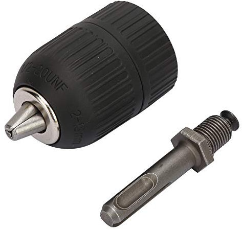 Mandrin de Perçage, Mandrin de Perçage sans clé Stable 2,0-13 Mm avec Convertisseur Adaptateur à Tige Ronde 1/2-20UNF + SDS, Mandrins de Perçage