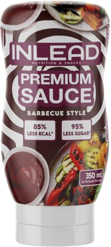 INLEAD - Salsa Premium - Salsa Light | 80% Meno di Calorie e 90% Meno di Zucchero | Perfetto per la Dieta | Dieta ipocalorica | Vegano | Senza Glutine | Senza Lattosio - 350 ml (Barbecue Style)