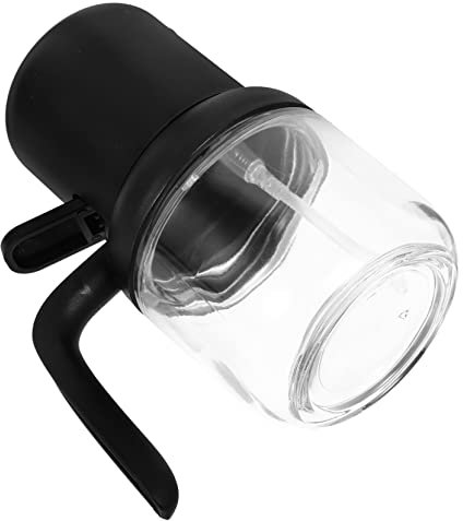 GRIRIW Oil Spray Bottle for Cooking Glass Oil Dispenser Bottle 180ml Press Refillable Black for Kitchen Air Fryer and Salad