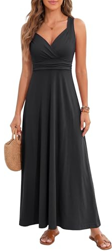 YUTILA Maxikleid Damen Sommer ärmellos Kleid Lang
