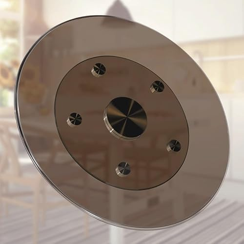 GSKFXJ 90cm Plateau De Service Rotative en Verre Trempé, Plateau Tournant Lazy Susan, Assiette De Service Pivotant À 360 ° avec Silencieux Base(90cm(35in))