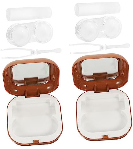 CALLARON 2sets Small Cosmetic Box for Eye Contacts Portable Contacts Holder Simple Case Organizer