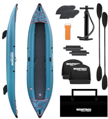 WONITAGO Inflatable Kayak with Reinforced PVC and Drop Stitch Floor