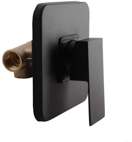 ZiStarlilife Rubinetto miscelatore per doccia a parete in ottone con maniglia singola, valvole di controllo della temperatura, rubinetto nascosto con funzione di miscelazione acqua calda fredda (nero)