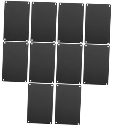 Mikikit 10 Stück Teiliges Aluminium Blanko Schilder mit Löchern Schwarze Eloxierte Metall Türschilder Gravurfähige Namensschilder für DIY Beschriftung und Vielseitige Anwendung