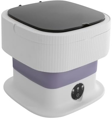 10L Faltbare Mini Waschmaschine 40W Tragbare Waschautomat Reisewaschmaschine Camping Mobile Waschmaschine für Familien, Wohnungen, Wohnheime und Wohnmobile Geeignet, Lila